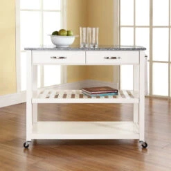 Crosley Solid Granite Top Kitchen Cart/Island, Optional Stool Storage, White 13 Crosley Solid Granite Top Kitchen Cart/Island, Optional Stool Storage, White -Kitchen Storage Store fa618d7406463d78 3925 w800 h800 b0 p0