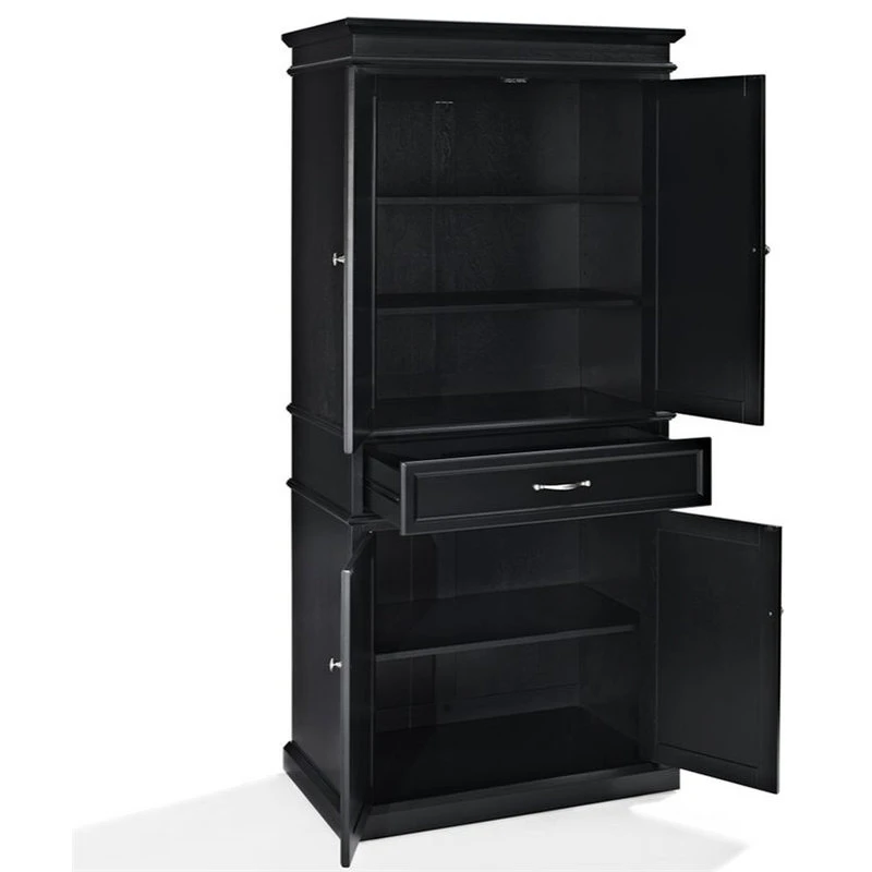Crosley Parsons 4 Door Classic Pantry In Black 6 Crosley Parsons 4 Door Classic Pantry In Black - Image 4