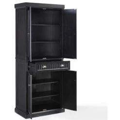 Crosley Seaside 4 Door Coastal Pantry In Black 10 Crosley Seaside 4 Door Coastal Pantry In Black -Kitchen Storage Store fbc19f730fb4cf67 3873 w800 h800 b1 p0