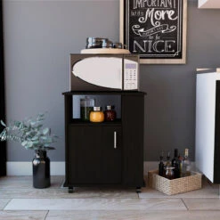 Munich Lower Microwave Pantry Cabinet, Black Wengue -Kitchen Storage Store fc91ec4302c5891e 2151 w800 h800 b0 p0