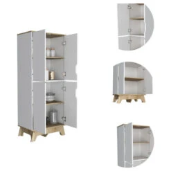 FM FURNITURE Zurich Double Kitchen Pantry Light Oak-White 12 FM FURNITURE Zurich Double Kitchen Pantry Light Oak-White -Kitchen Storage Store fea159f30351584f 1840 w800 h800 b1 p0