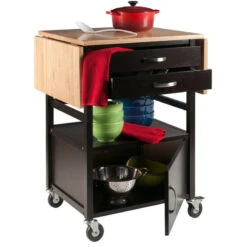 Winsome Bellini Transitional Solid Wood Kitchen Cart In Natural And Coffee -Kitchen Storage Store ff310d7b0ed9cdf7 5953 w800 h800 b1 p0