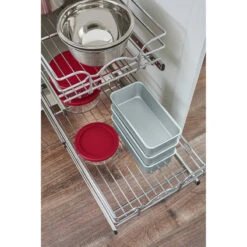Two-Tier Bottom Mount Pull Out Steel Wire Organizer, 8.75" 18 Two-Tier Bottom Mount Pull Out Steel Wire Organizer, 8.75" -Kitchen Storage Store ff4102e902585ac5 8042 w800 h800 b0 p0