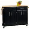 Homestyles Dolly Madison Wood Rolling Kitchen Cart In Black -Kitchen Storage Store home design 10