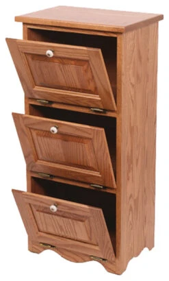 Amish Made Oak 3 Door Vegetable Bin