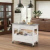 Kitchen Cart With Stainless Steel Top, Gray & White -Kitchen Storage Store home design 2