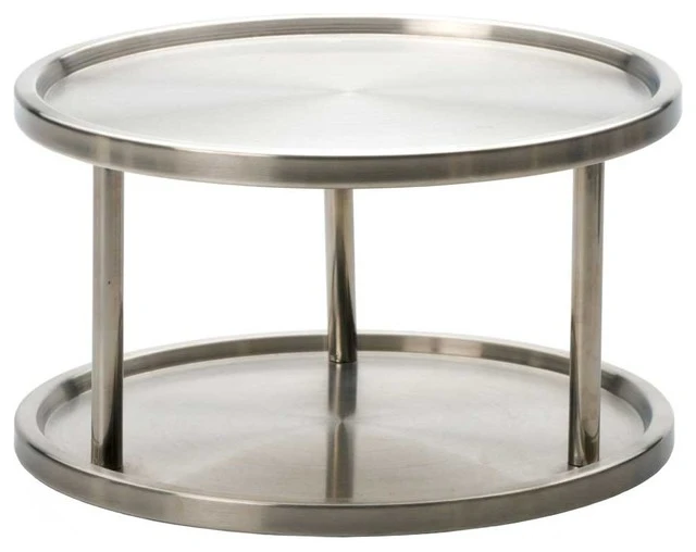 RSVP Stainless Steel 2 Tier Kitchen Turntable 3 RSVP Stainless Steel 2 Tier Kitchen Turntable