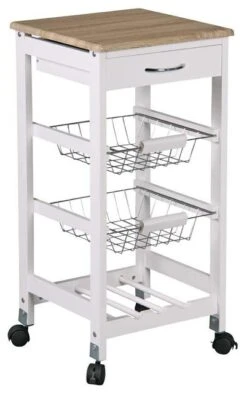 Kitchen Trolley With Drawer And Baskets