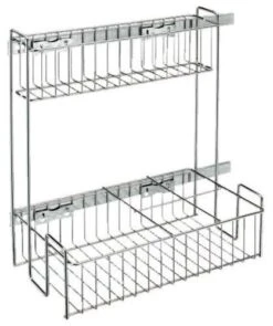 Rev-A-Shelf 548-10 548 Series 9.75"W Two Tier Pull Out Base - Chrome