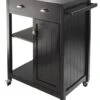 Timber Kitchen Cart, Black 1 Timber Kitchen Cart, Black -Kitchen Storage Store home design 3
