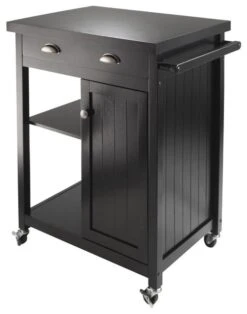 Timber Kitchen Cart, Black