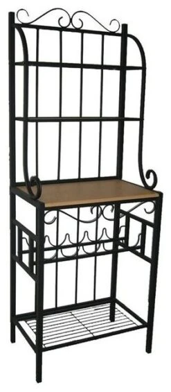 Bowery Hill 4 Shelf Baker's Rack In Black