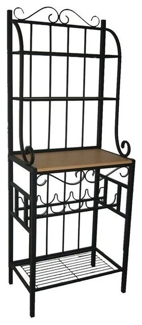 Bowery Hill 4 Shelf Baker's Rack In Black 3 Bowery Hill 4 Shelf Baker's Rack In Black