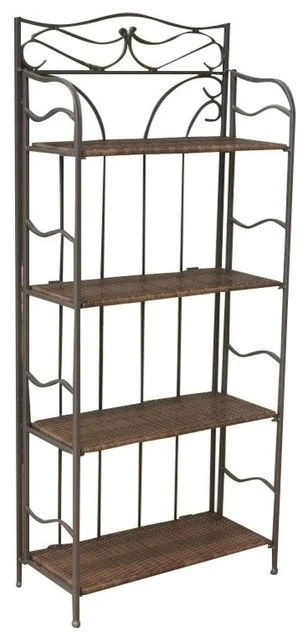 Pemberly Row 4 Tier 24" Bakers Rack In Antique Brown 3 Pemberly Row 4 Tier 24" Bakers Rack In Antique Brown