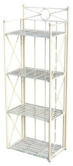 Pemberly Row 22" 4 Tier Iron Bakers Rack In White