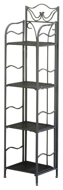Pemberly Row 4 Tier 13" Bakers Rack In Chocolate