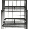 5 Tier Storage Metal Bakers Rack With Scrollwork Top, Gunmetal Gray -Kitchen Storage Store home design 42