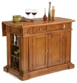 Homestyles Americana Wood Kitchen Island In Brown