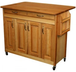 Catskill Craftsmen 44 Inch Butcher Block Drop Leaf Kitchen Island